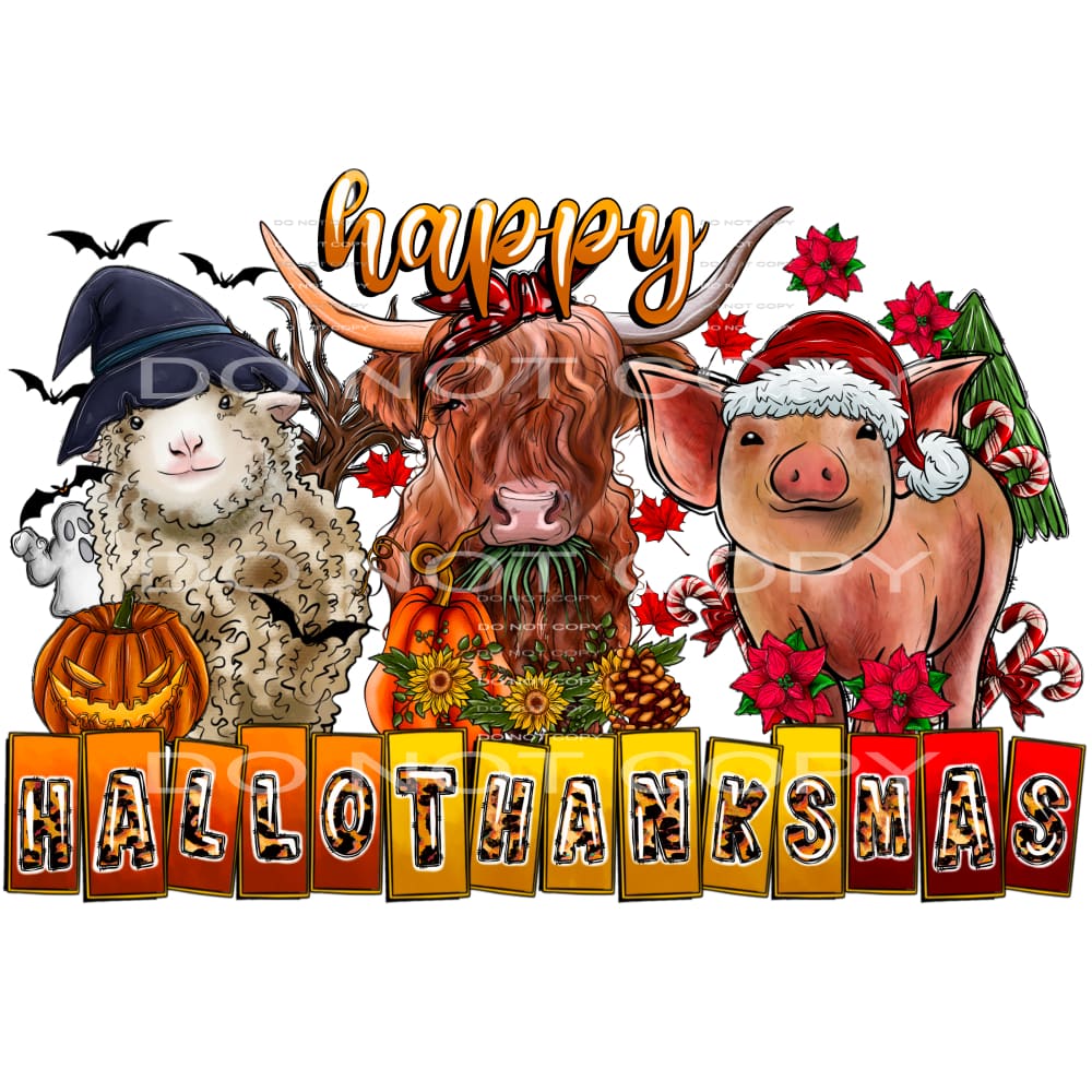 Happy Hallothanksmas # 1074 Sublimation transfers - Heat