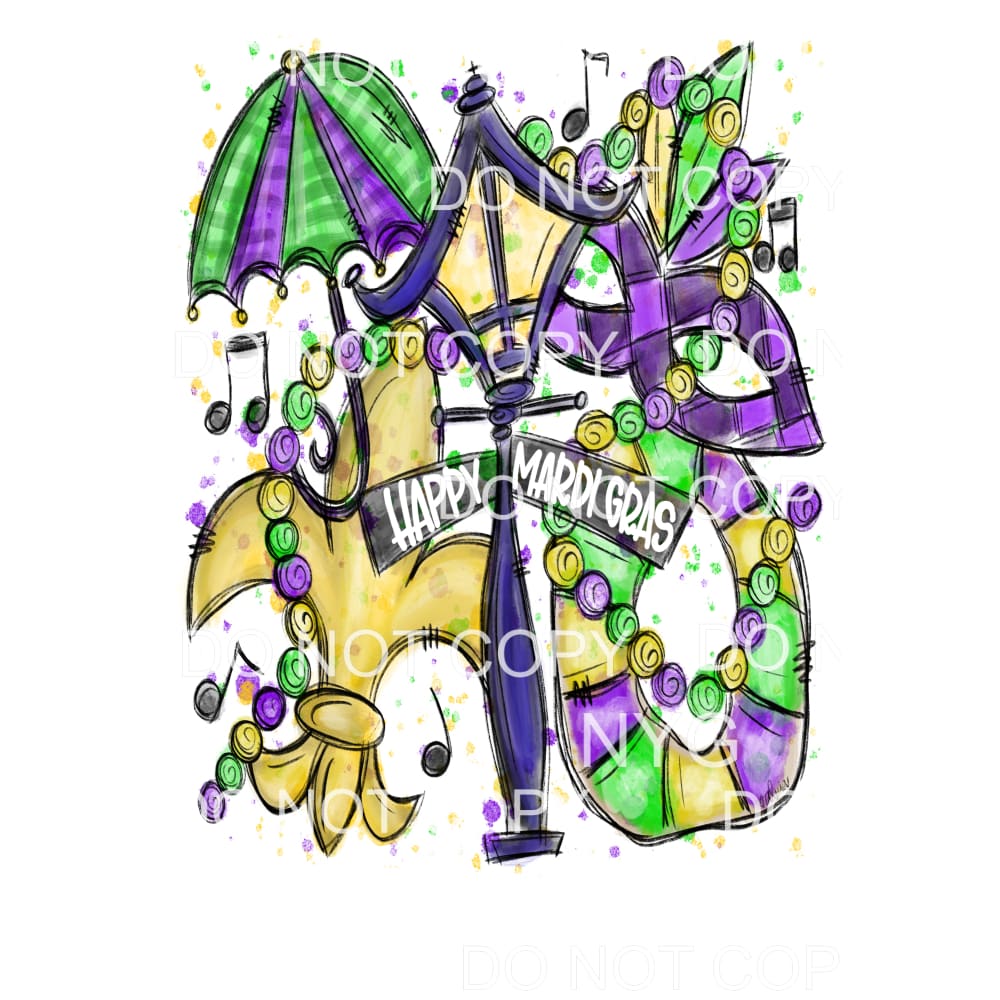Happy mardi gras # 9960 Sublimation transfers - Heat