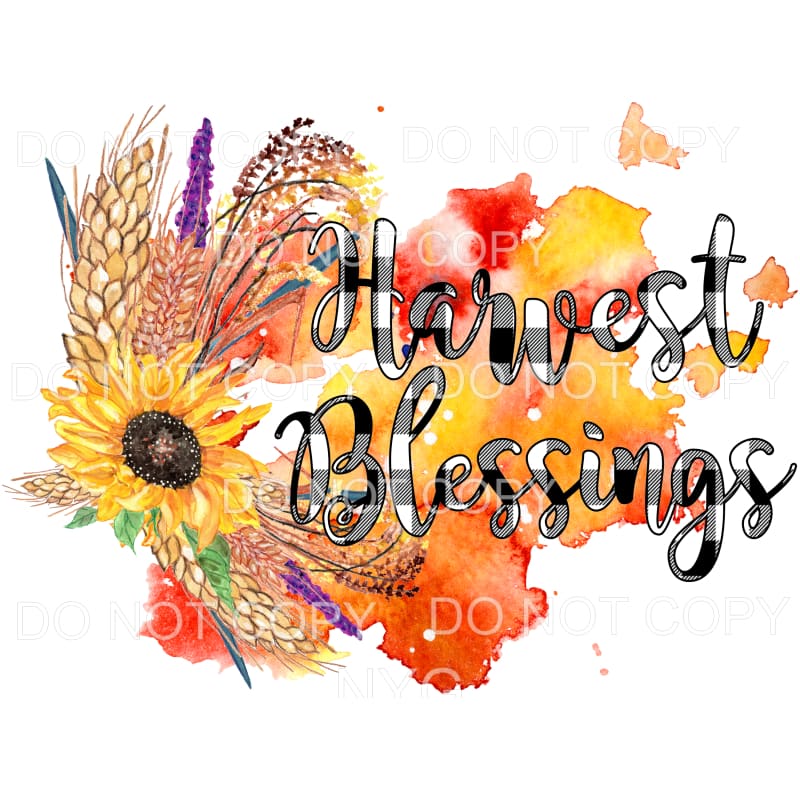 Harvest Blessing Black Buffalo Plaid Sunflower Fall Colors