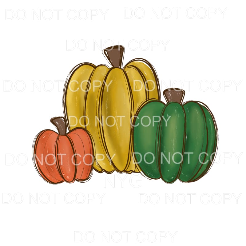 Harvest Pumpkins Fall Colors #1319 Sublimation transfers -