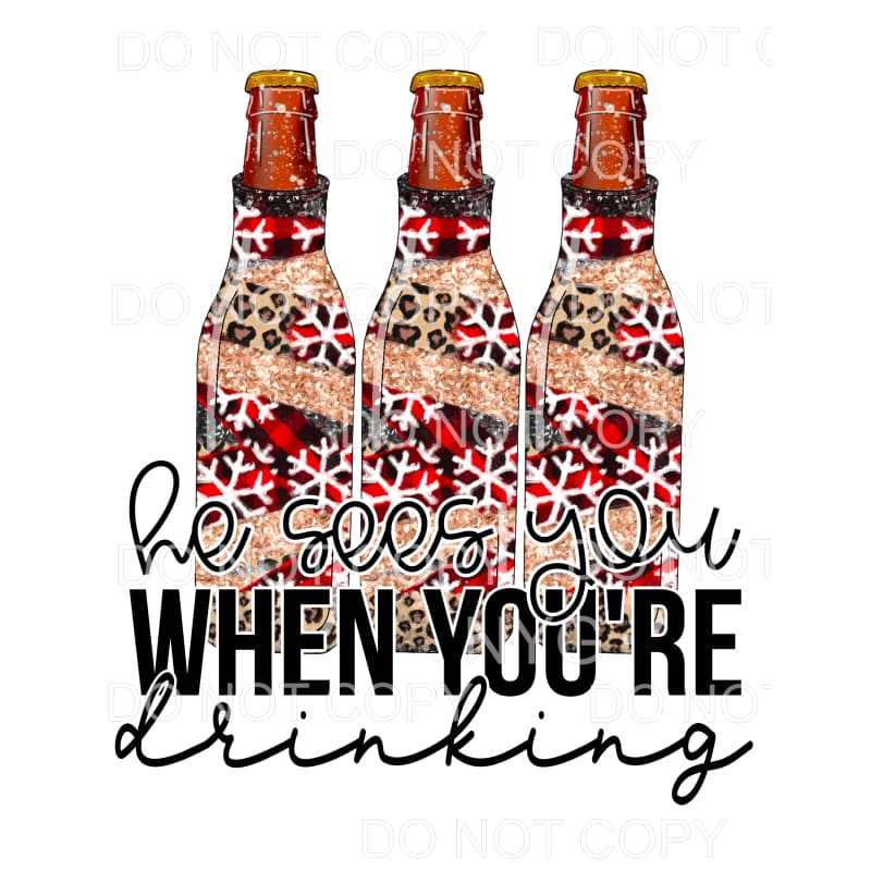 He Sees You When You’re Drinking Bottles Leopard Buffalo