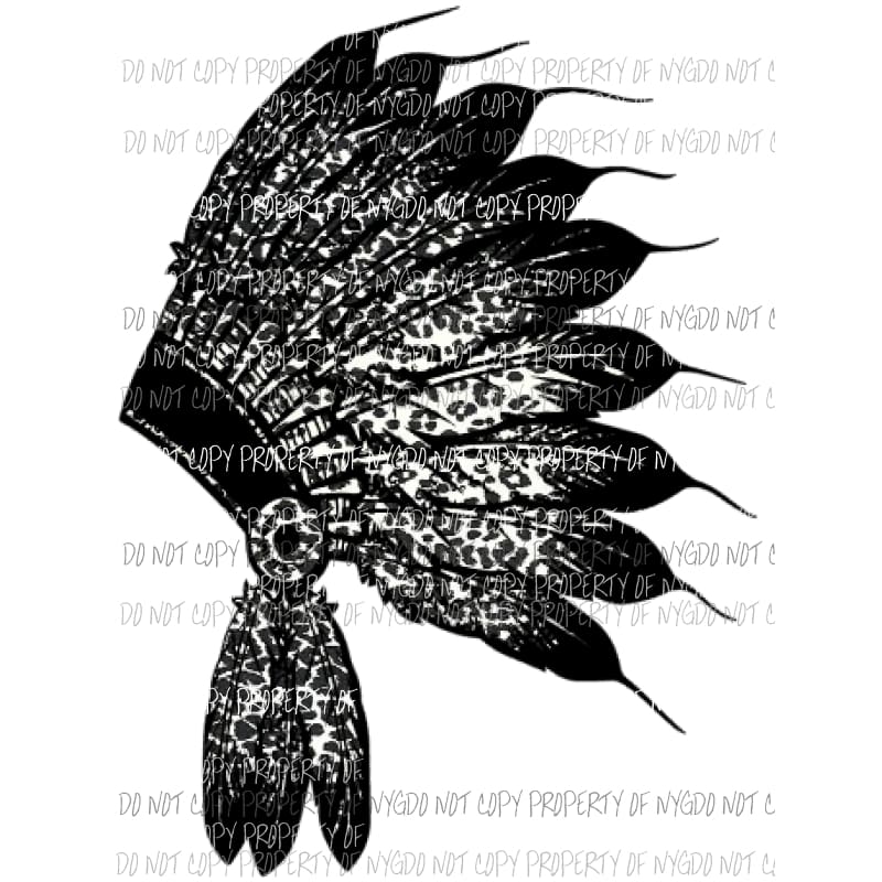 Head Dress black leopard Sublimation transfers Heat Transfer