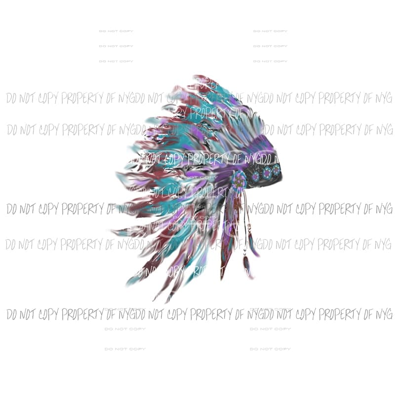 Head Dress Hand Drawn #336 Sublimation transfers Heat Transfer