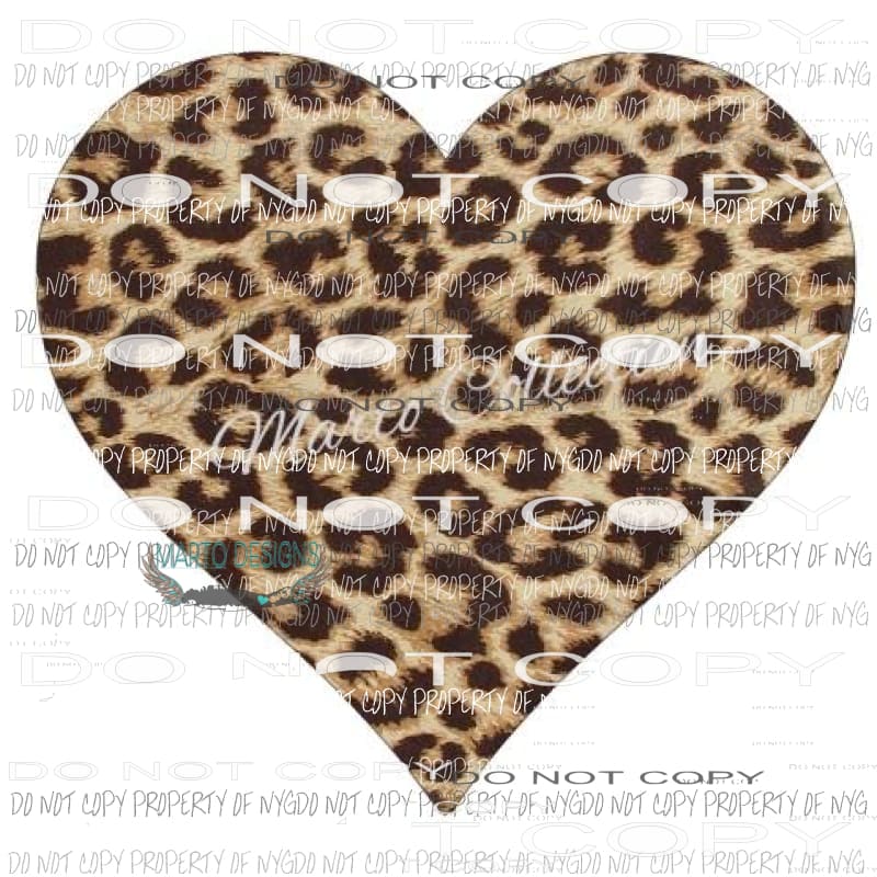 Heart Leopard Sublimation transfer Heat Transfer