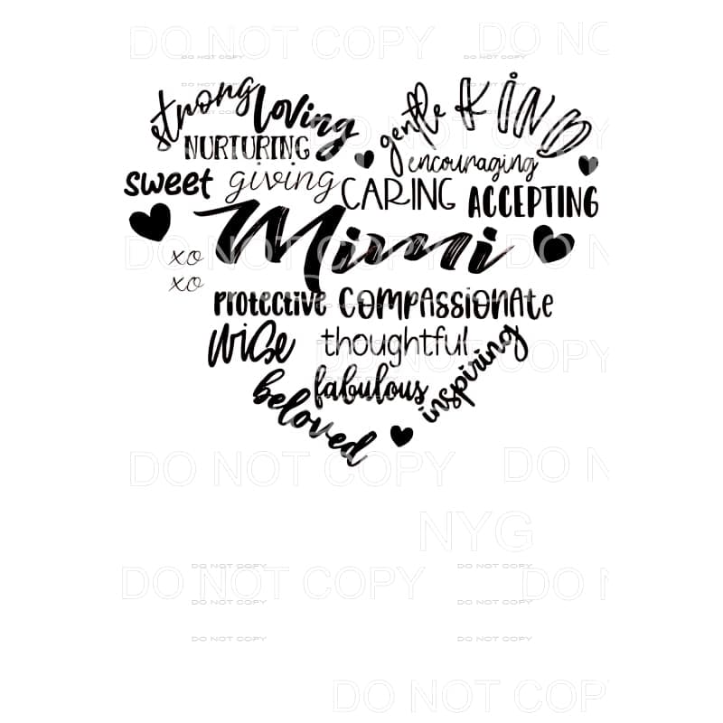 HEART Mama - Mimi - Mom - Nana other names in drop down menu