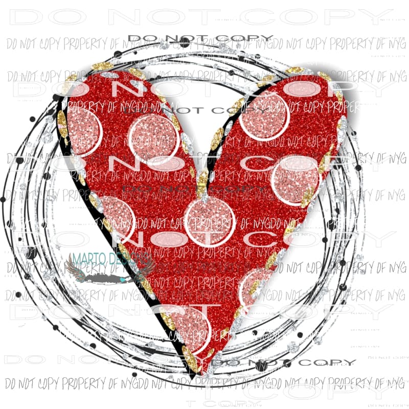 Heart Polka Dot Sublimation transfers Valentines day Love Heat Transfer