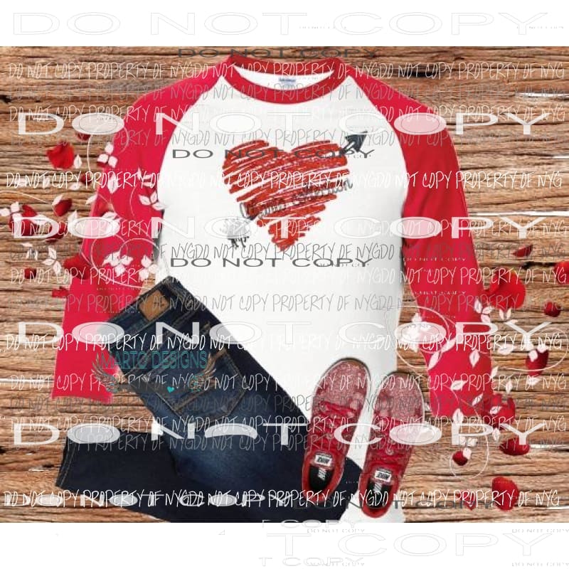 Heart with arrow sublimation Transfer Heat Transfer