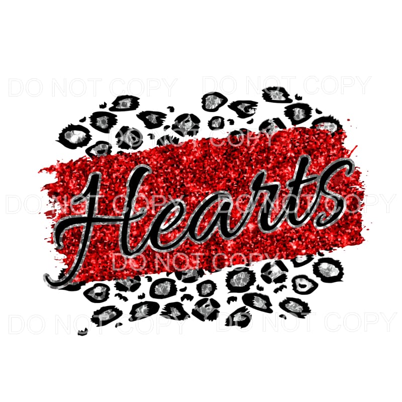 Hearts Red Glitter Leopard Sublimation transfers - Heat