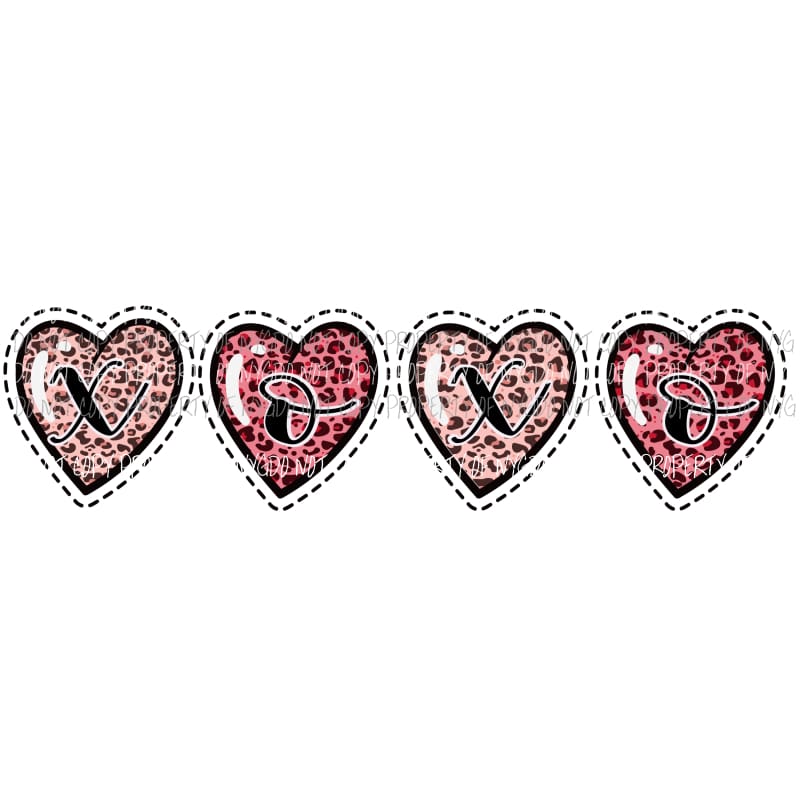 Hearts XOXO leopard Valentines Sublimation transfers Heat Transfer