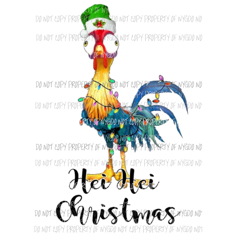 Hei Hei Christmas chicken santa Christmas Sublimation transfers Heat Transfer