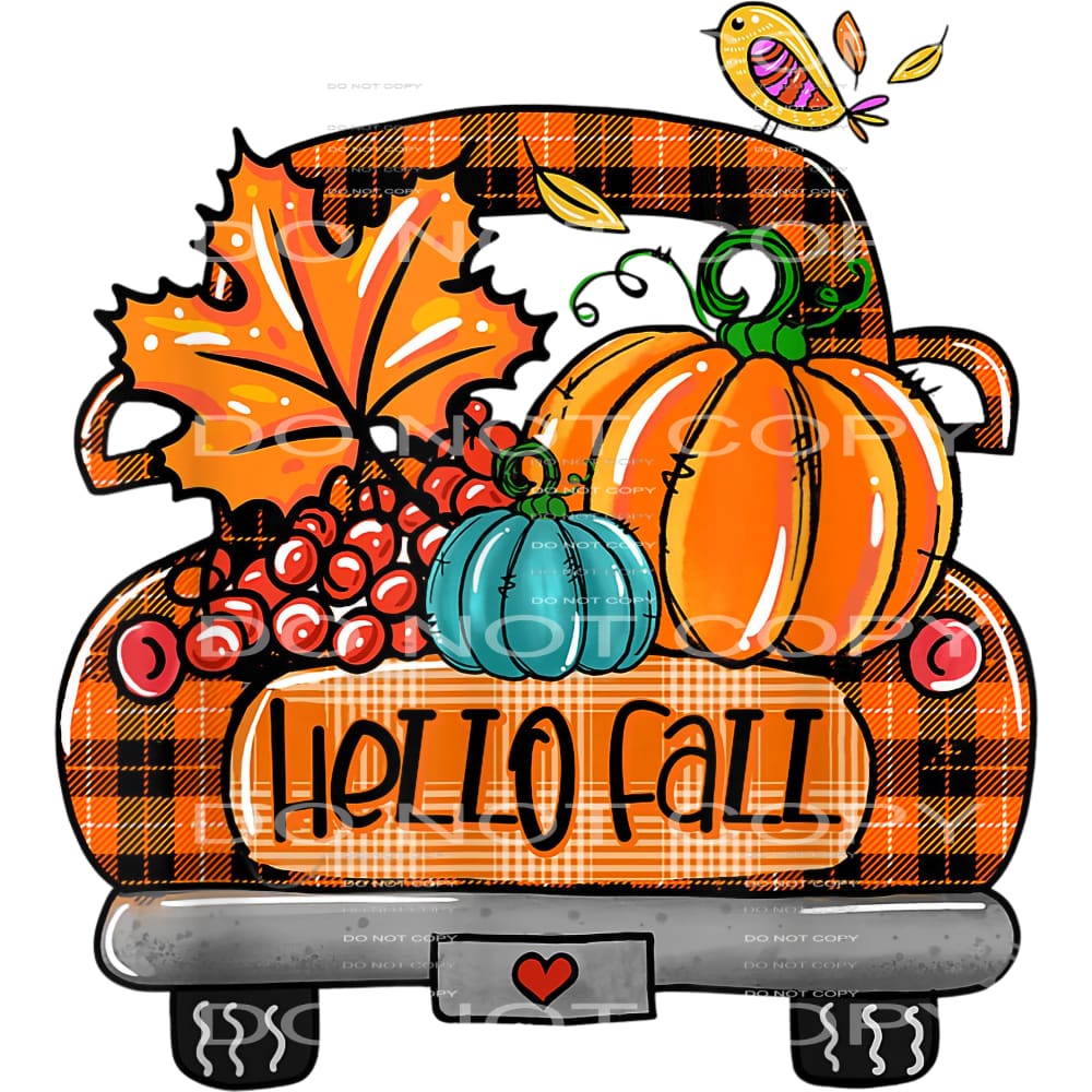 Hello Fall Truck # 8739 Sublimation transfers - Heat