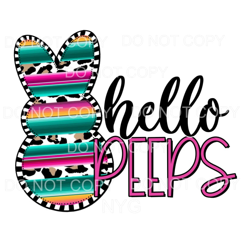 Hello Peeps Serape Bunny Sublimation transfers - Heat