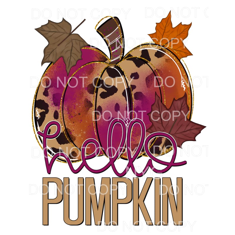 Hello Pumpkin Purple Leopard Fall Color Leaves #522
