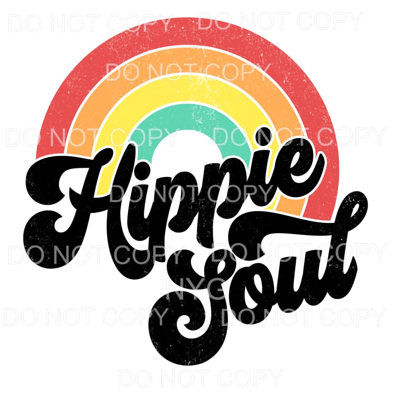 Hippie Soul Rainbow Vintage Distressed Sublimation transfers