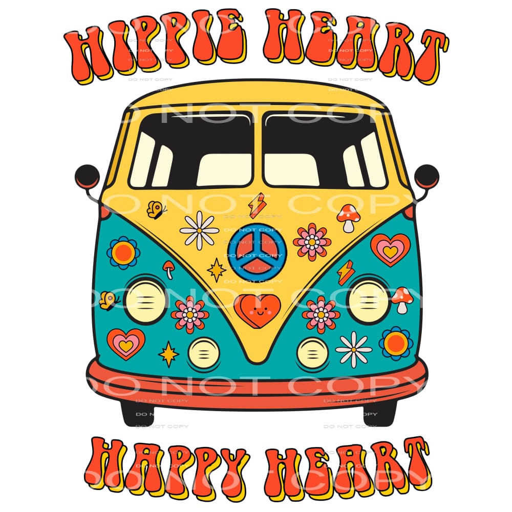 Hippy Heart Happy Heart #4703 Sublimation transfers - Heat