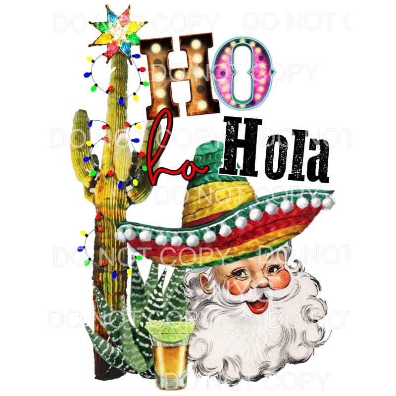 Ho Hola Santa Sombrero Marque Lights Cactus #1583