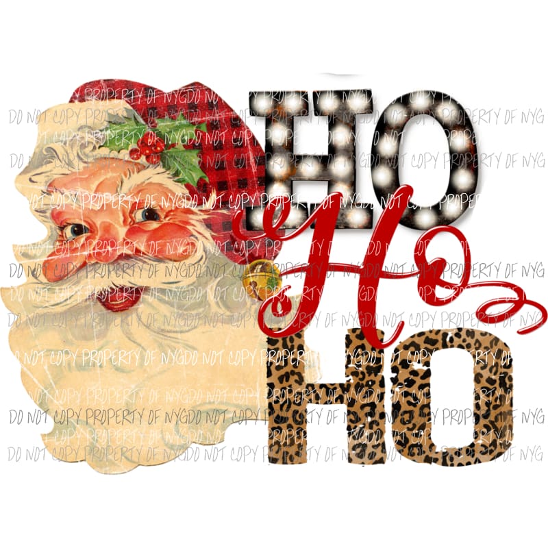 Ho Ho Ho Santa 3 Sublimation transfers Heat Transfer