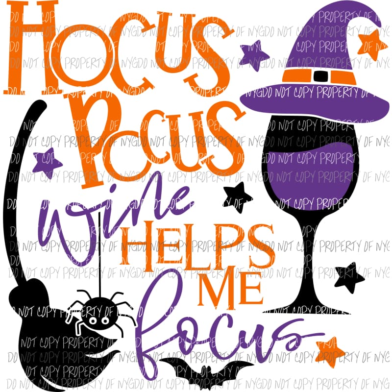 hocus pocus wine Sublimation transfers Heat Transfer