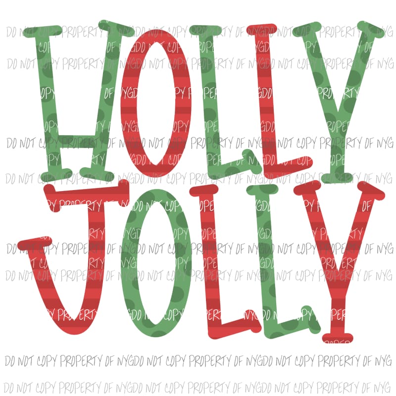 Holly Jolly green red polka dots Sublimation transfers Heat Transfer