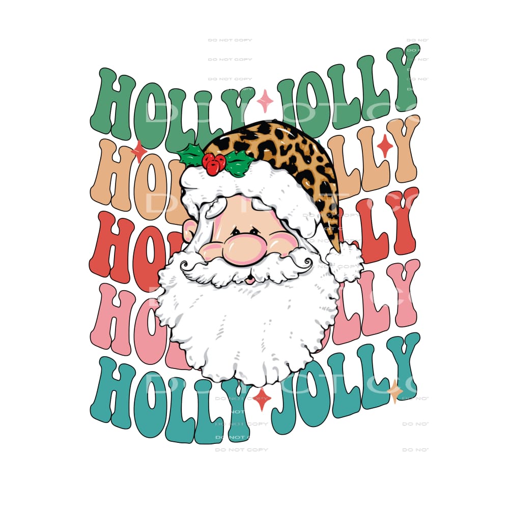 Holly Jolly Santa # 2142 Sublimation transfers - Heat