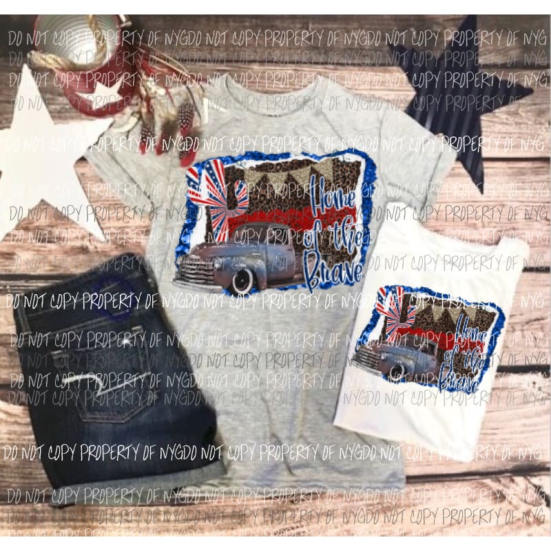 Home of the brave truck Sublimation transfers Heat Transfer