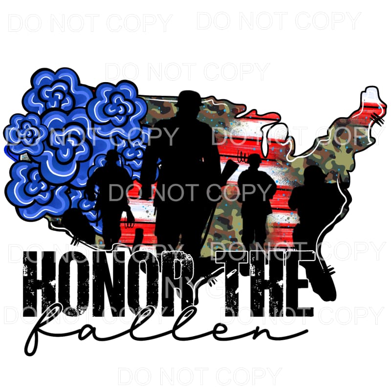 Honor The Fallen Soldiers Troops USA America Red White Blue