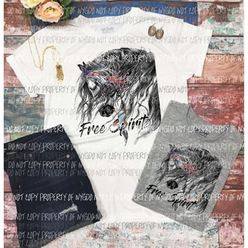 Horse 3 Free Spirit sublimation transfer Heat Transfer