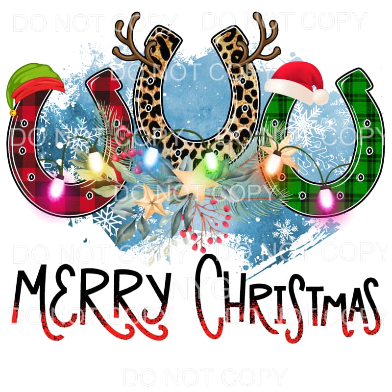 Horse Shoes Merry Christmas # 15 Sublimation transfers -