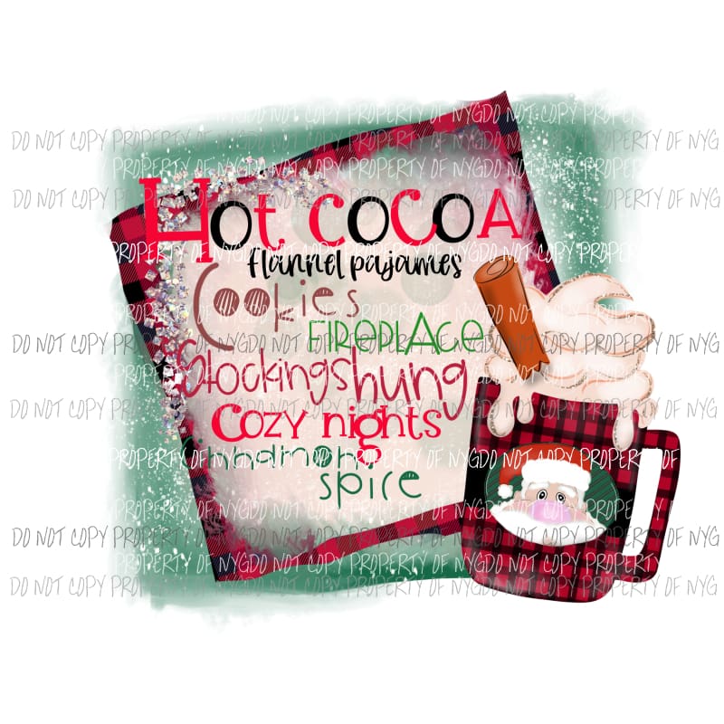 Hot Cocoa and Cookies Sublimation transfers Heat Transfer