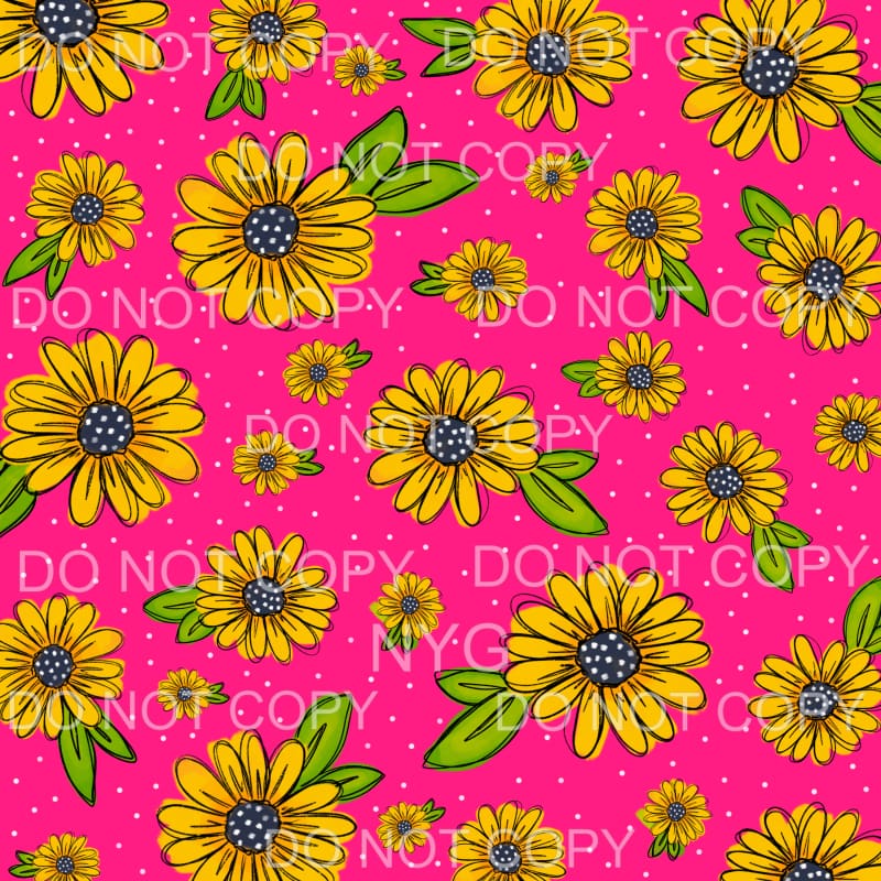 Hot Pink Daisies Sheet Sublimation transfers - Heat Transfer