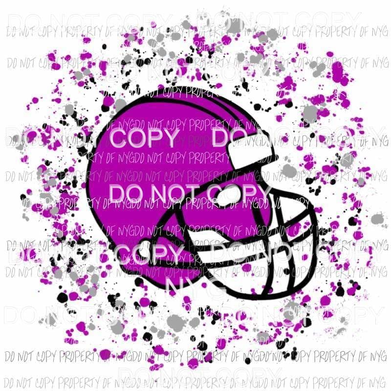 Hot Pink football helmet Sublimation transfers Heat Transfer