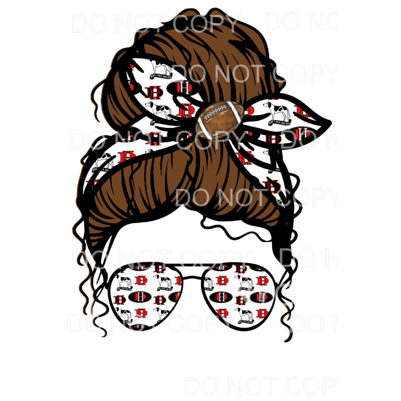 Houn Dawg Football Messy Bun Aurora #529 Sublimation