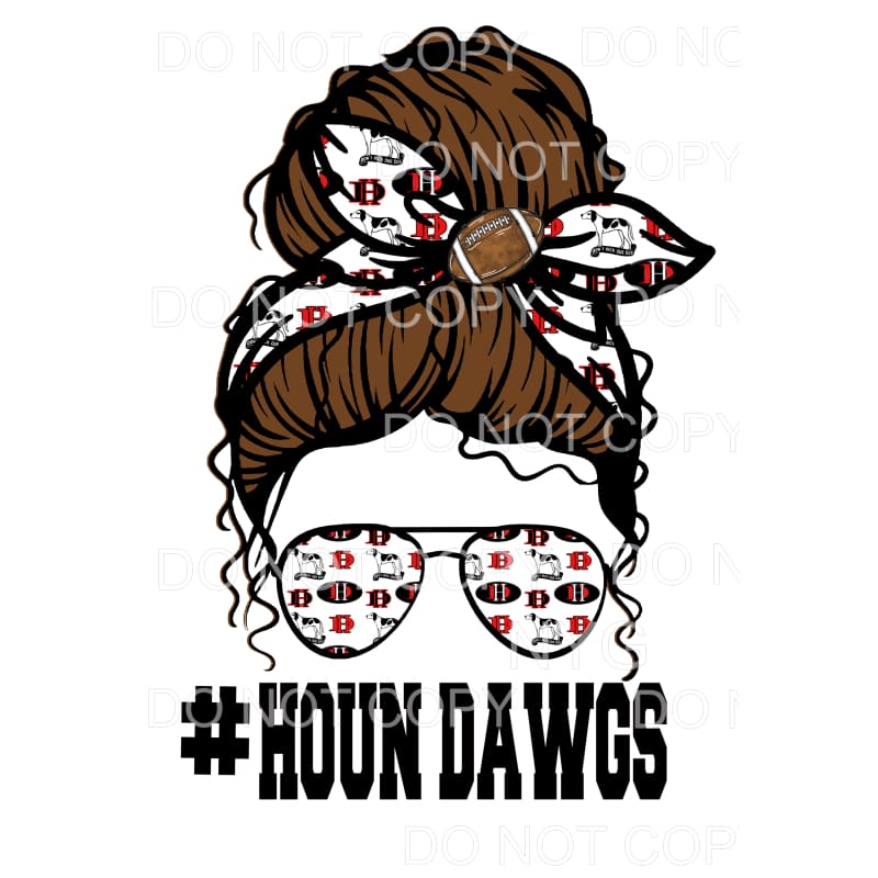 Houn Dawgs Football Messy Bun Aurora #593 Sublimation