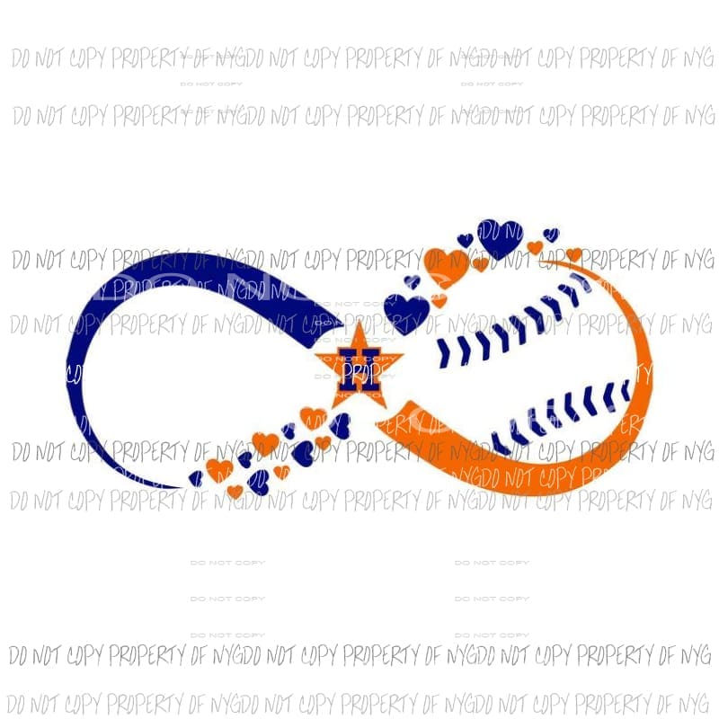Houston Astros baseball infinity symbol Texas red blue Sublimation transfers Heat Transfer