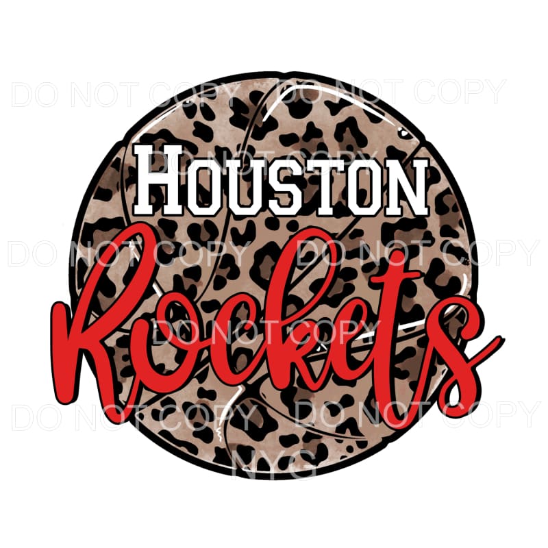 Houston Rockets Leopard Basketball Sublimation transfers -