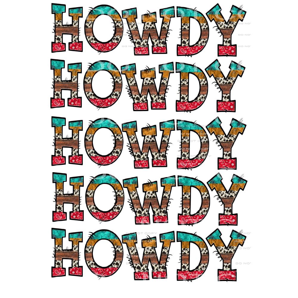 Howdy Western Letters Sublimation transfers - Heat Transfer