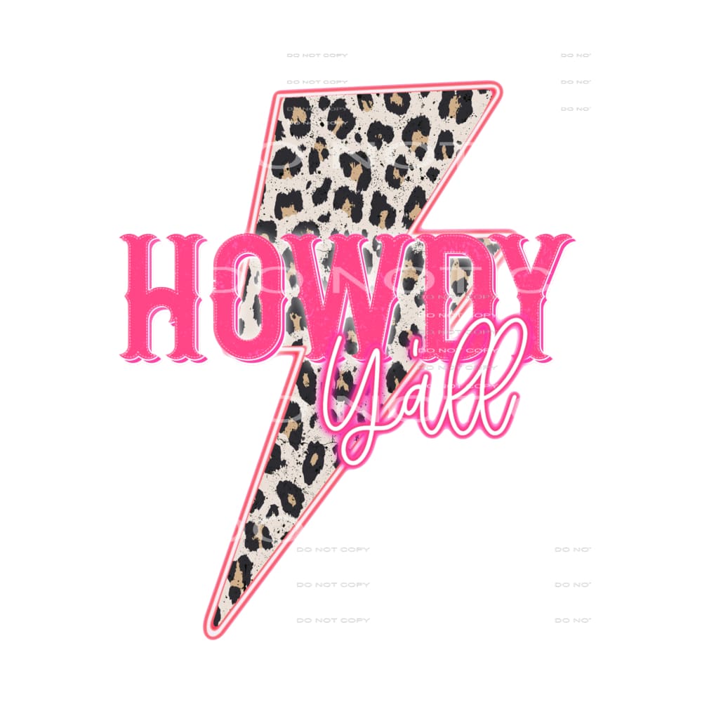 Howdy Yall Lightning Bolt # 44410 Sublimation transfers -