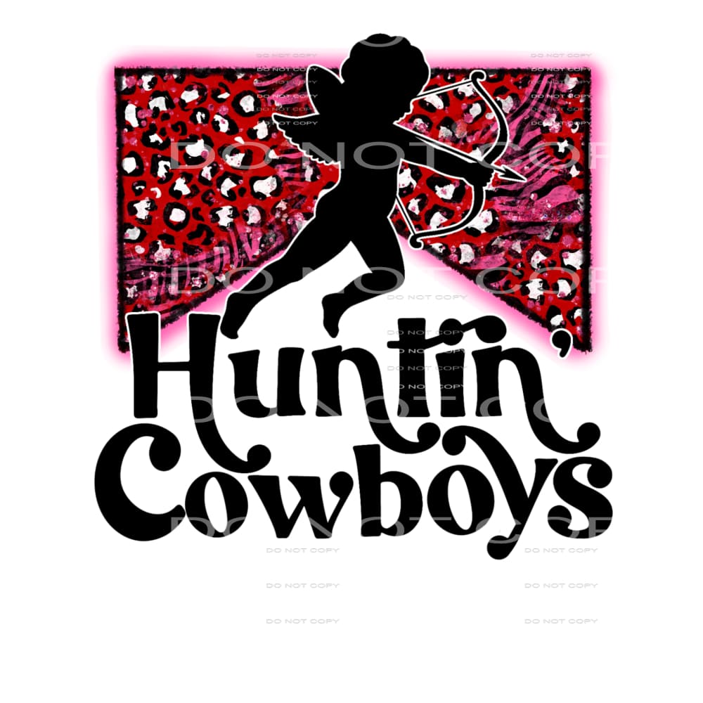 Huntin Cowboys Cupid Red Leopard Valentines Day #2408