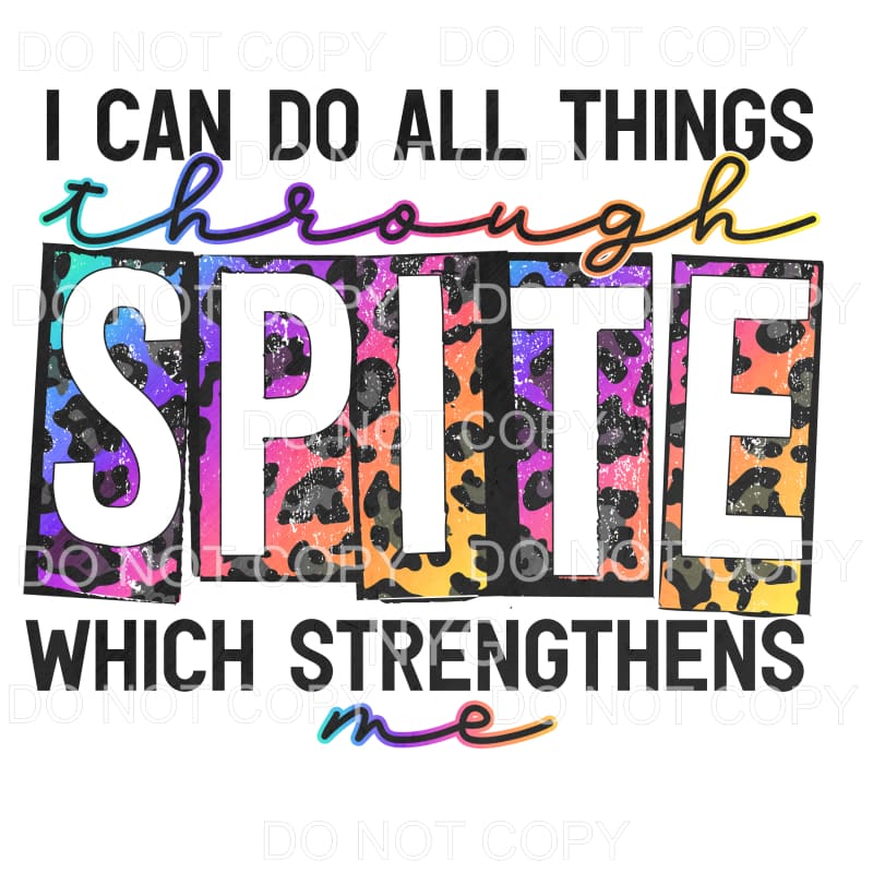 I Can Do All Things Through Spite Rainbow Leopard Grunge