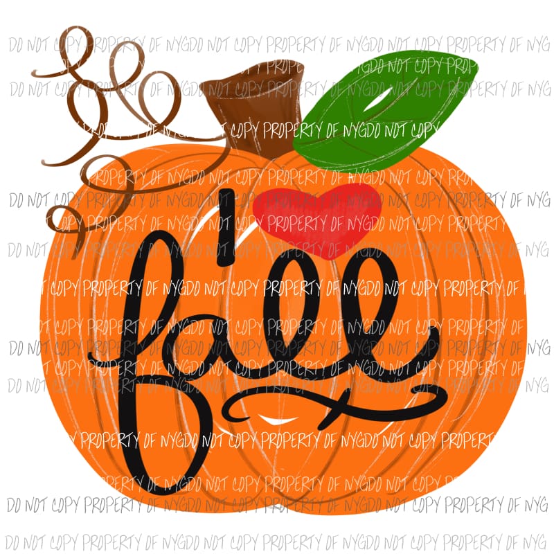 I Love Fall Pumpkin hand drawn Sublimation transfers Heat Transfer