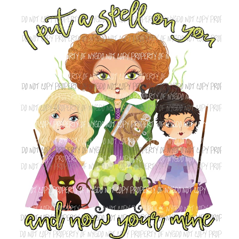 I put a spell on you Hocus Pocus # 8 Sublimation transfers Heat Transfer