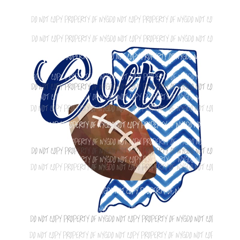 Indianapolis Colts football chevron state Sublimation transfers Heat Transfer