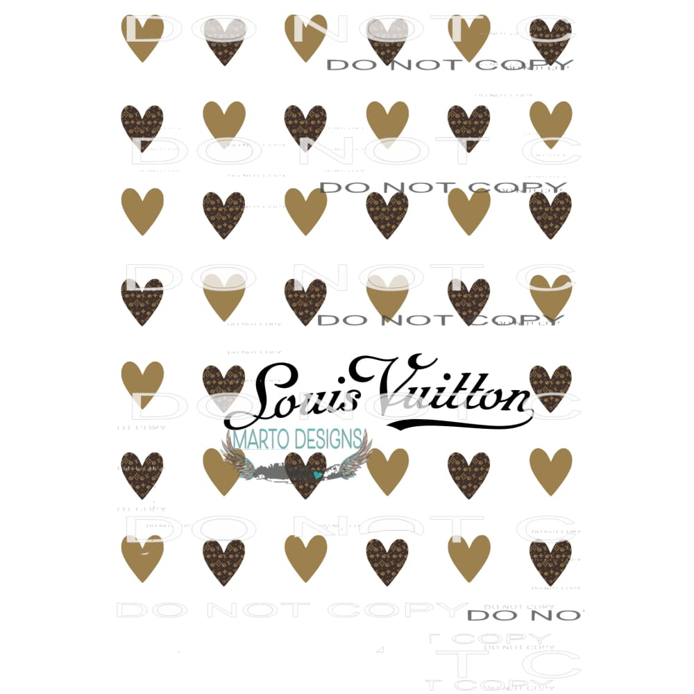inspired Lv hearts # 7712 Sublimation transfers - Heat