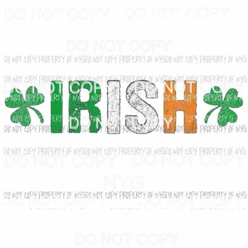 Irish #2 letters across red green Sublimation transfers Heat Transfer