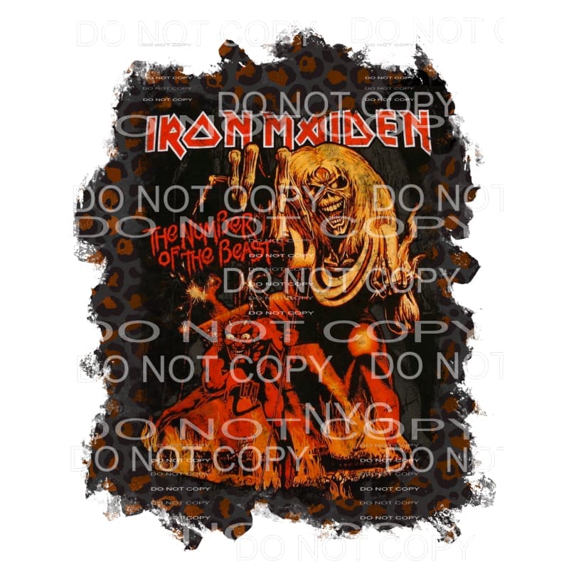 Iron Maiden The Number of the Beast orange leopard frame