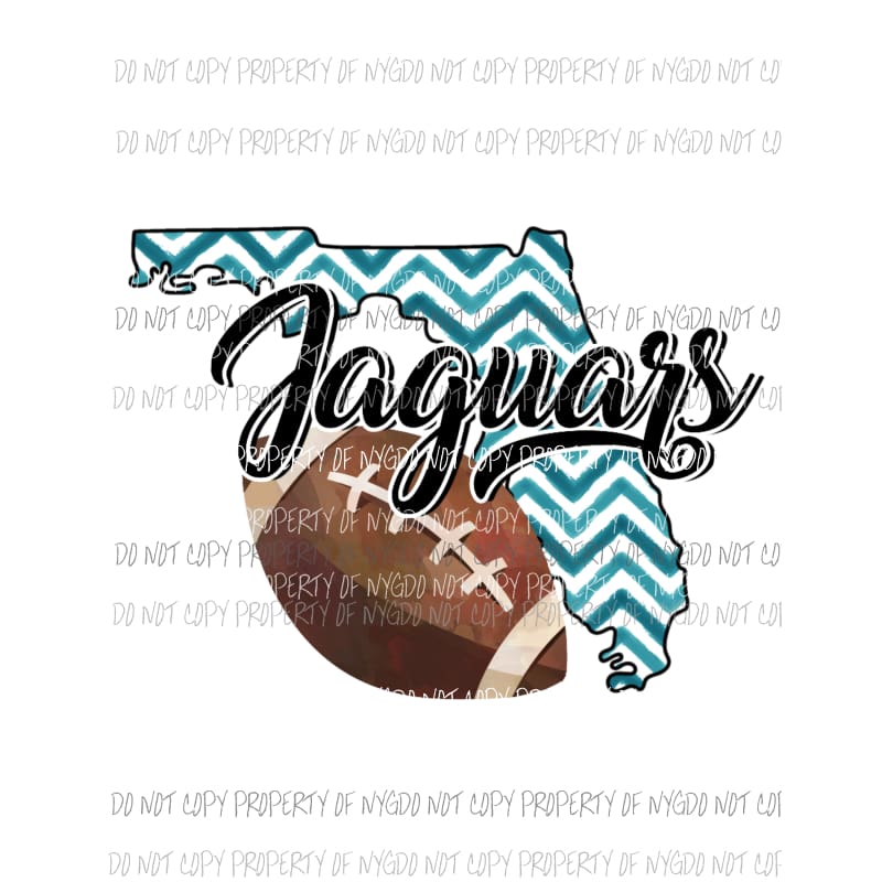 Jacksonville Jaguars football chevron state Sublimation transfers Heat Transfer