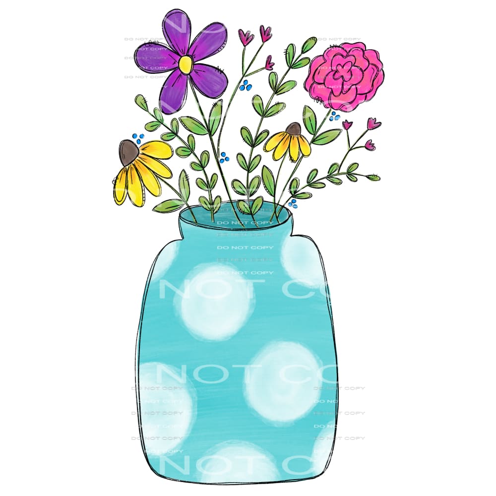 Jar of flowers # 317 Sublimation transfers - Heat Transfer