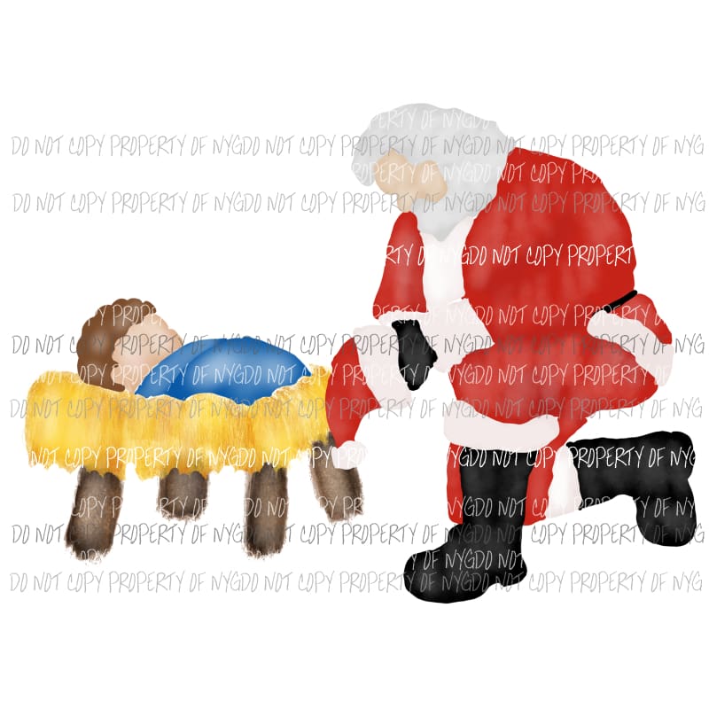 Jesus and Santa Nativity # 1 Sublimation transfers Heat Transfer