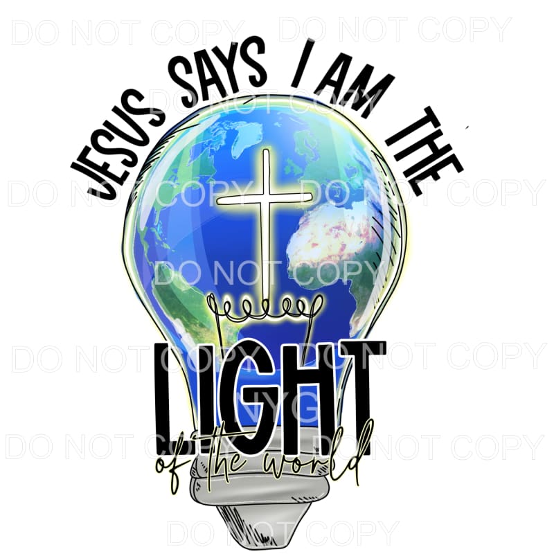 Jesus Says I Am The Light Of The World Cross Lightbulb