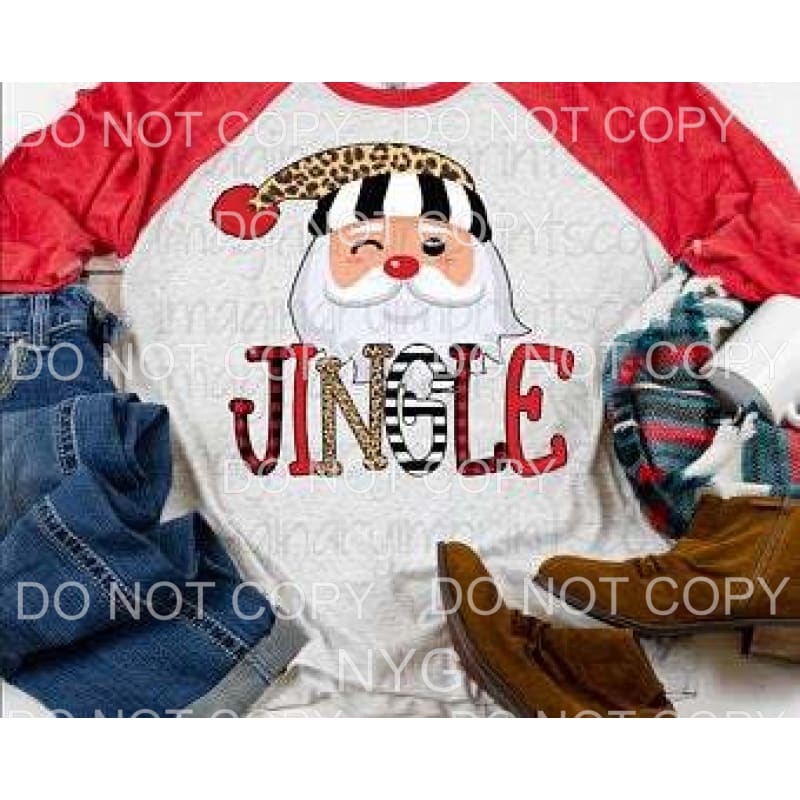 Jingle Winking Santa Leopard #113 Sublimation transfers -